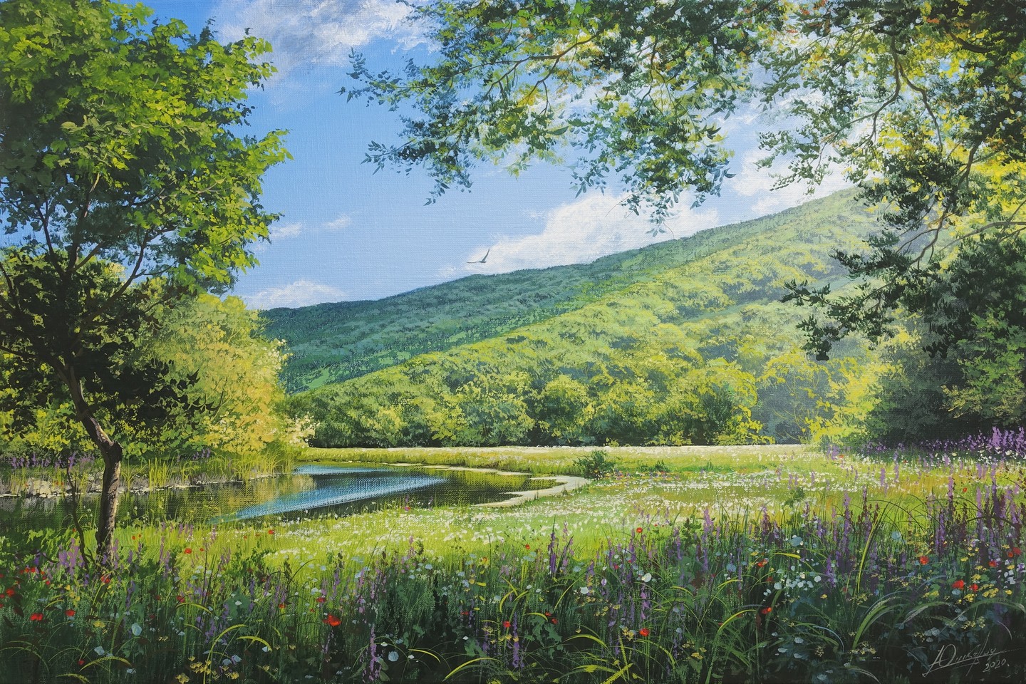 "光影大师"维克多的丙烯风景画作品,值得欣赏!转需