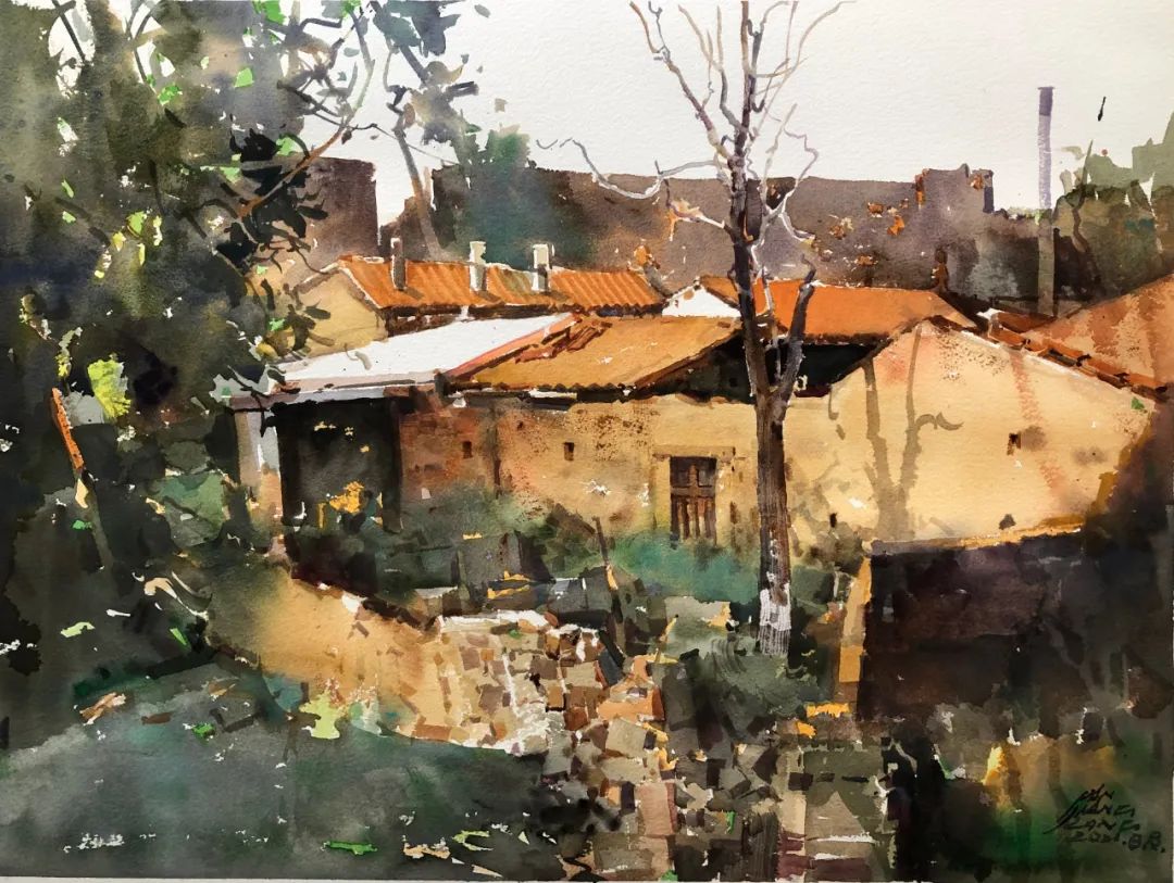 浙师大美术学院潘江龙教授2021年《右卫镇的风景》系列水彩作品