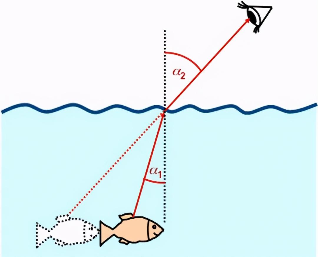 鱼看人的折射光路图图片