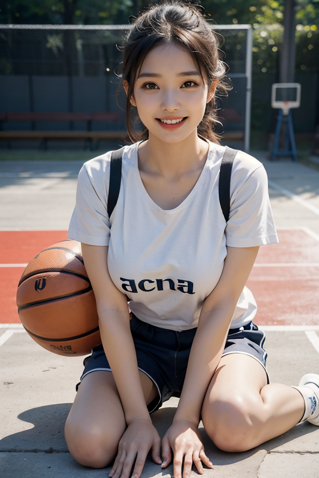 ai绘画-清纯甜美的篮球少女