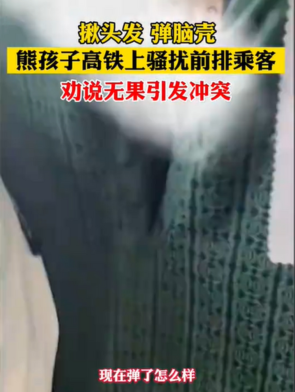 乘客被薅头发弹脑壳反遭吼,网友怒了  你坐高铁的时候,有没有遇到过