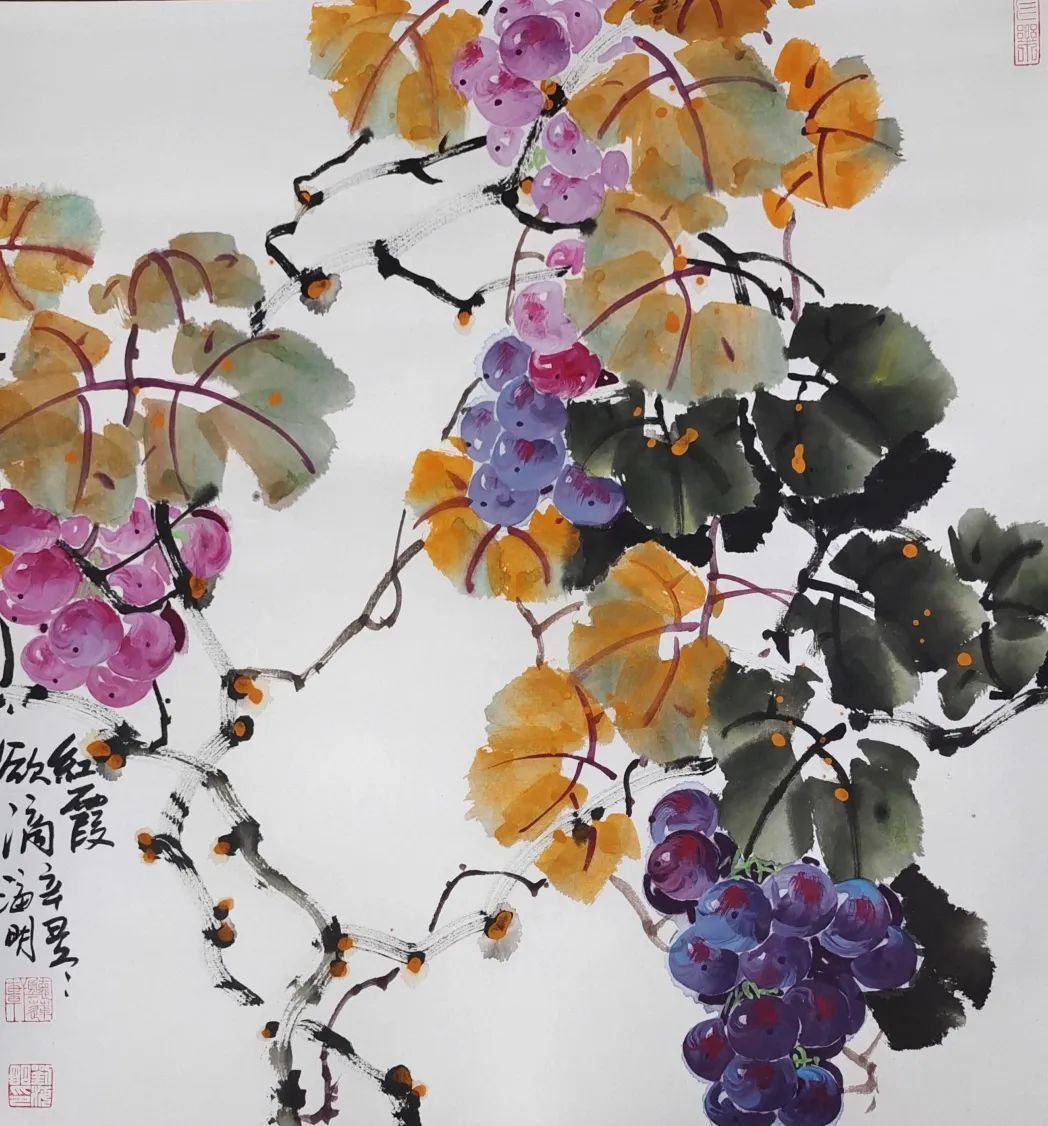 画家刘海明葡萄作品欣赏