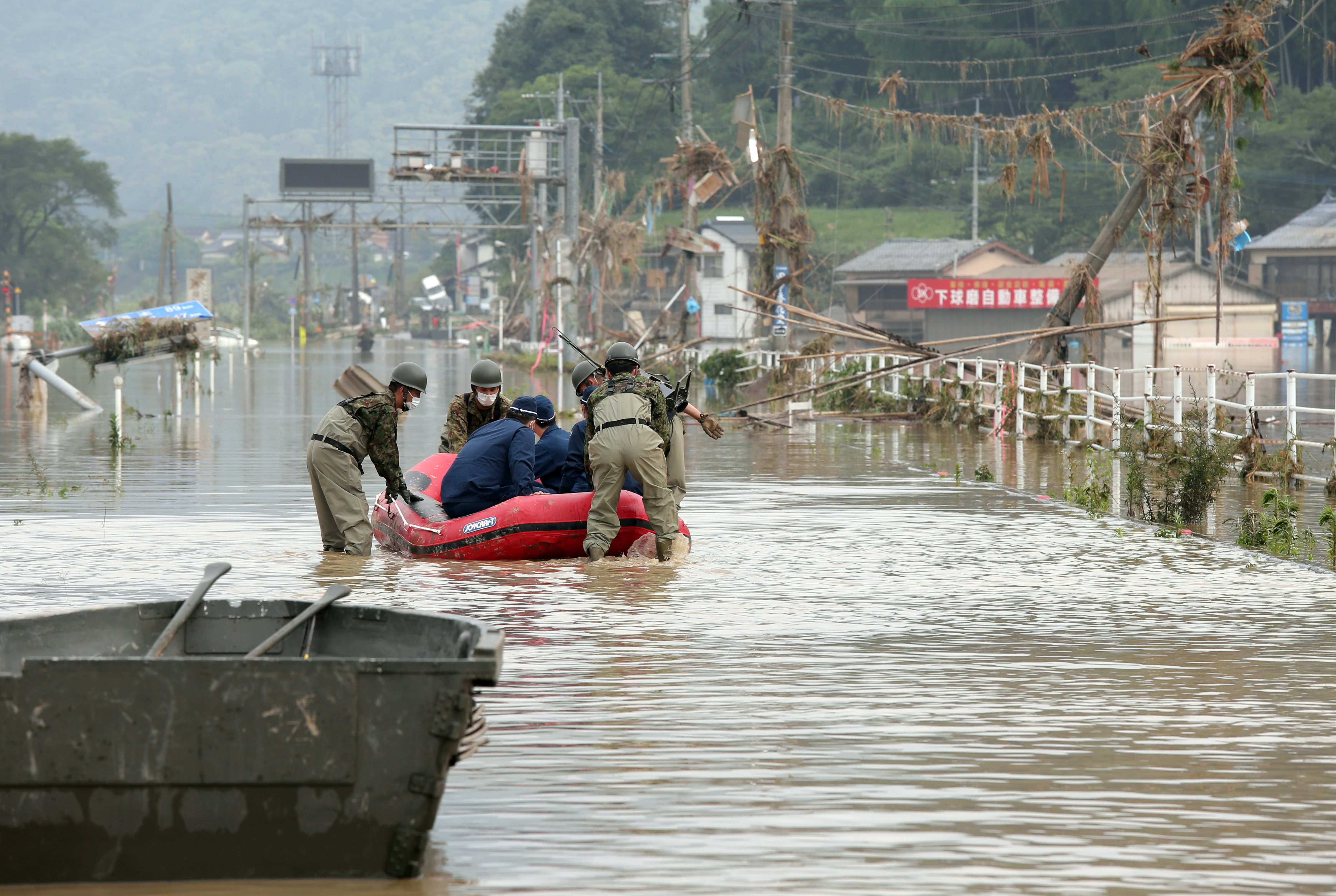 日本熊本:洪水过后