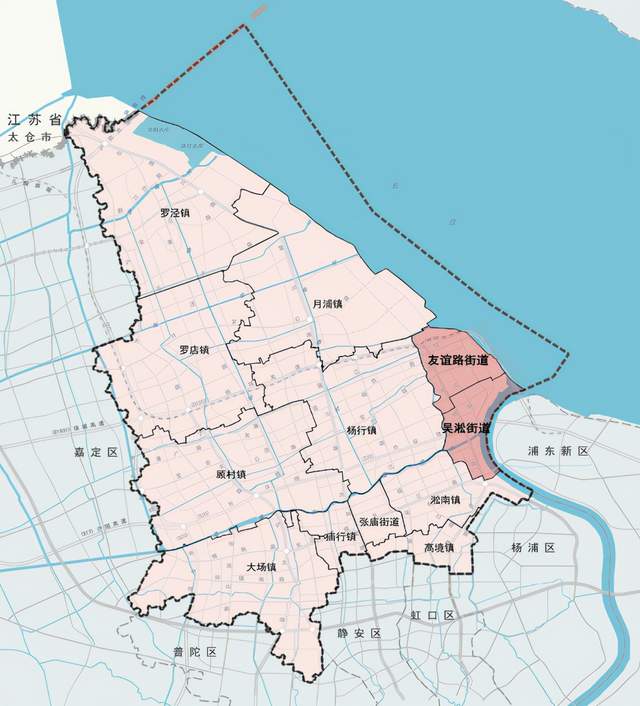 上海宝山区范围地图图片