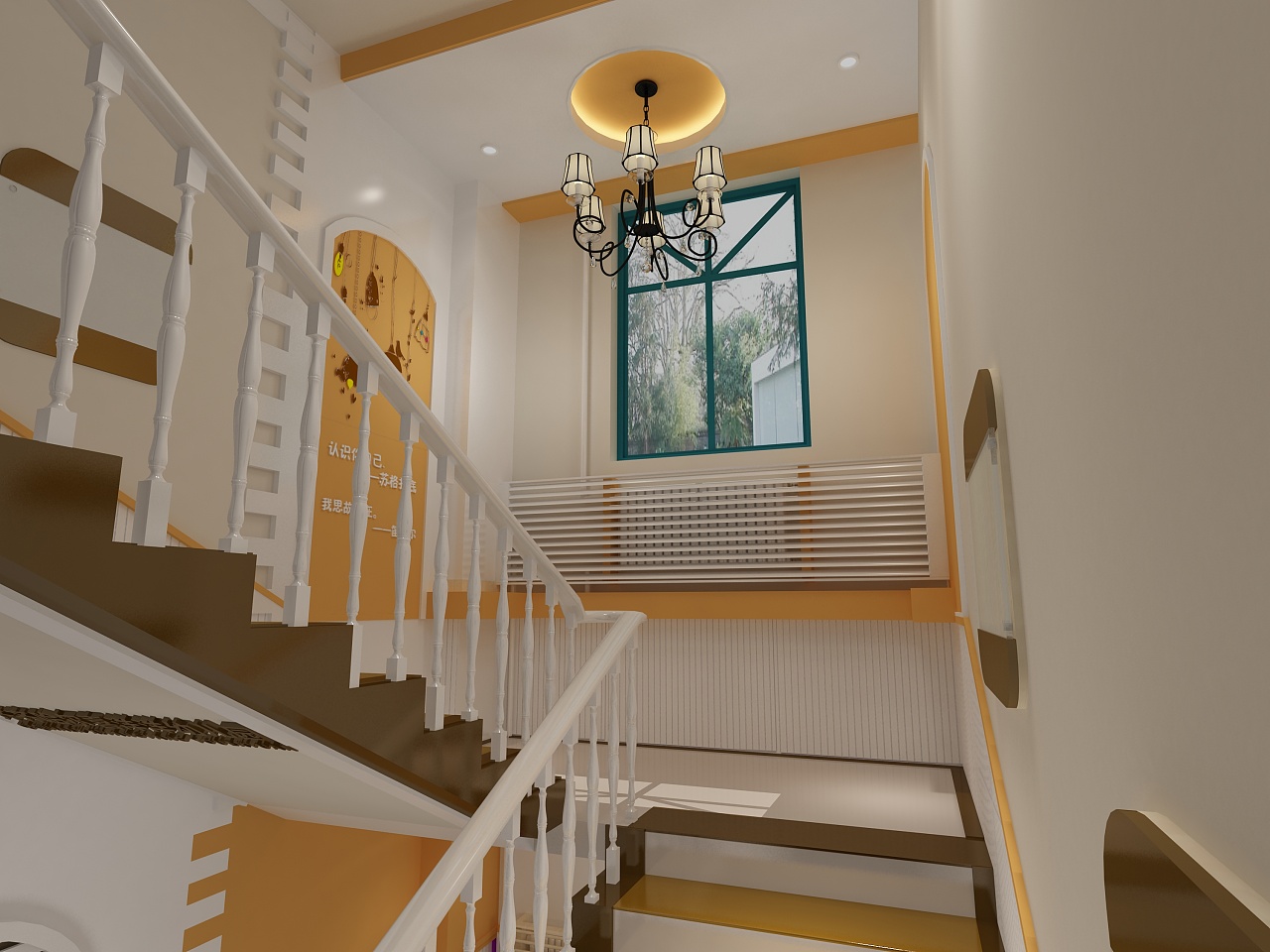 幼儿园楼梯间设计,细微之处藏温馨