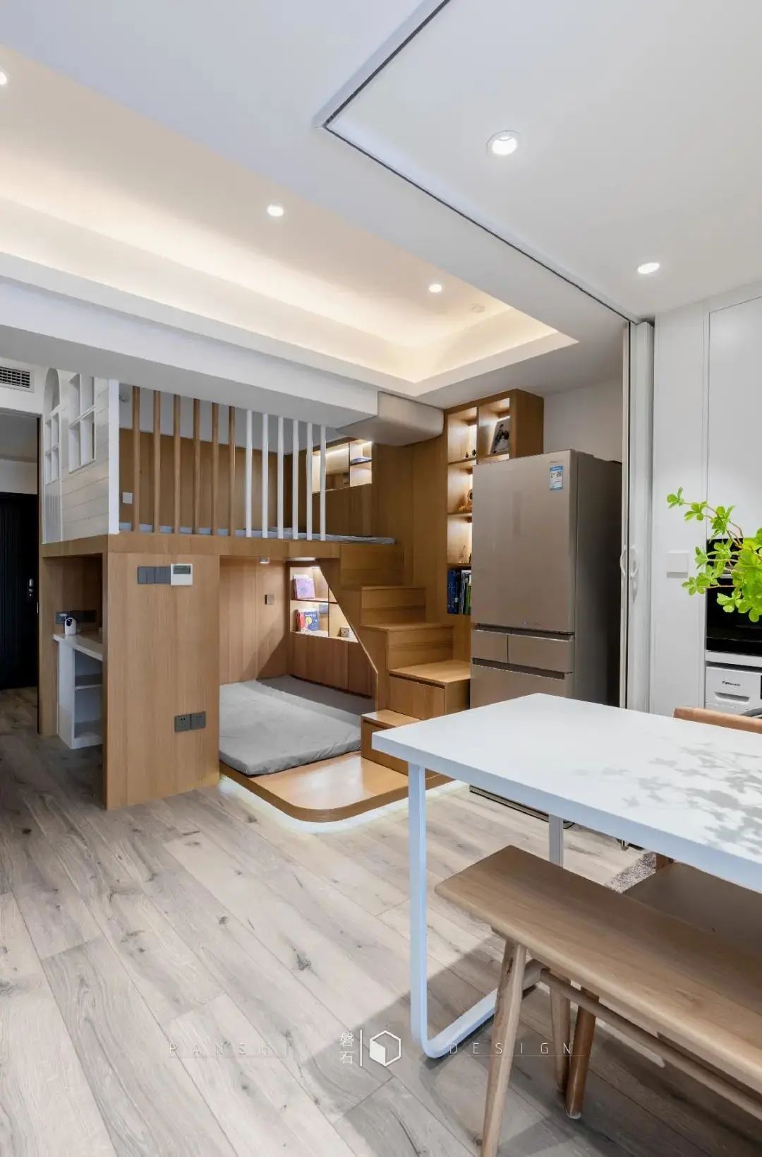 37㎡单身公寓爆改5人居,ldk一体化,空间极致利用