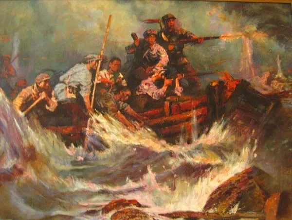 嘉陵江战役油画图片