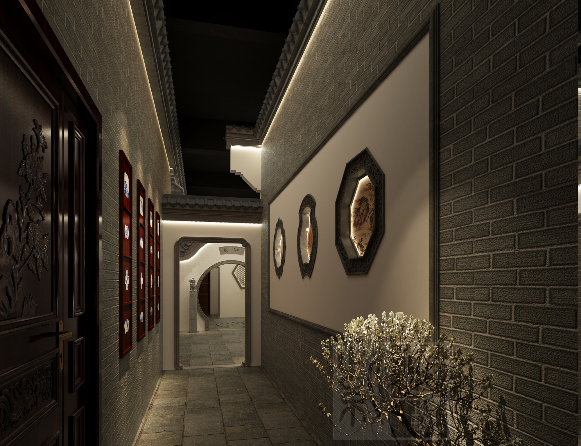 安徽500㎡会所效果图,独具清雅的东方美感