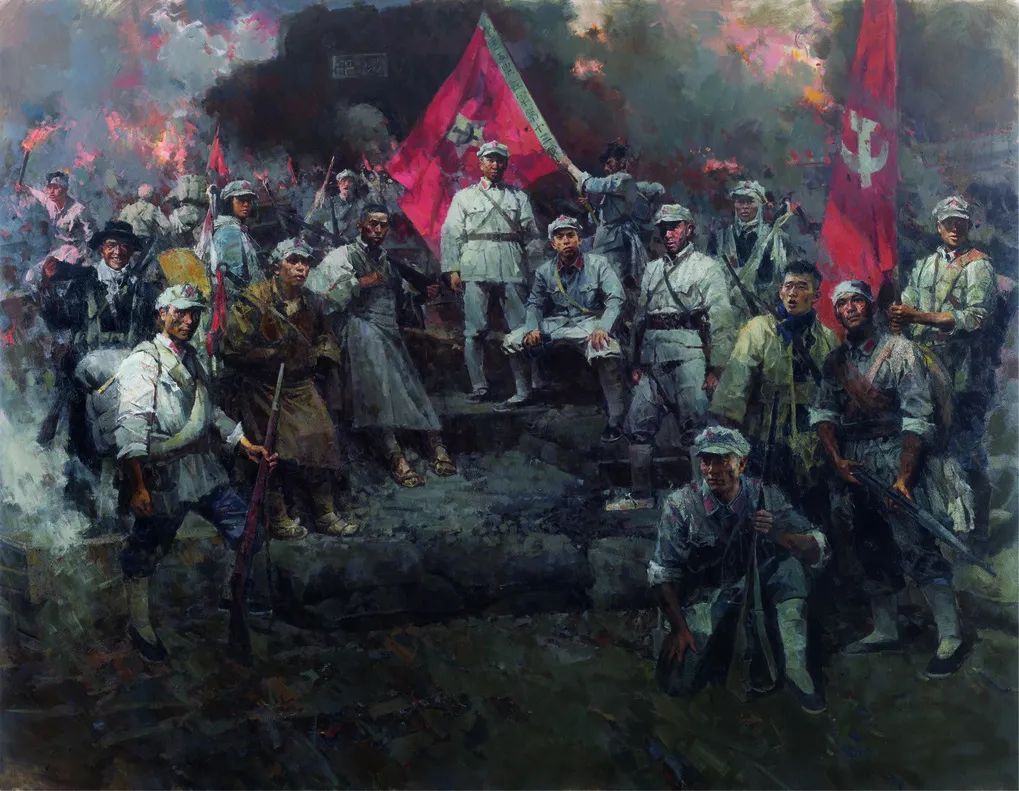 红军战士油画作品图片