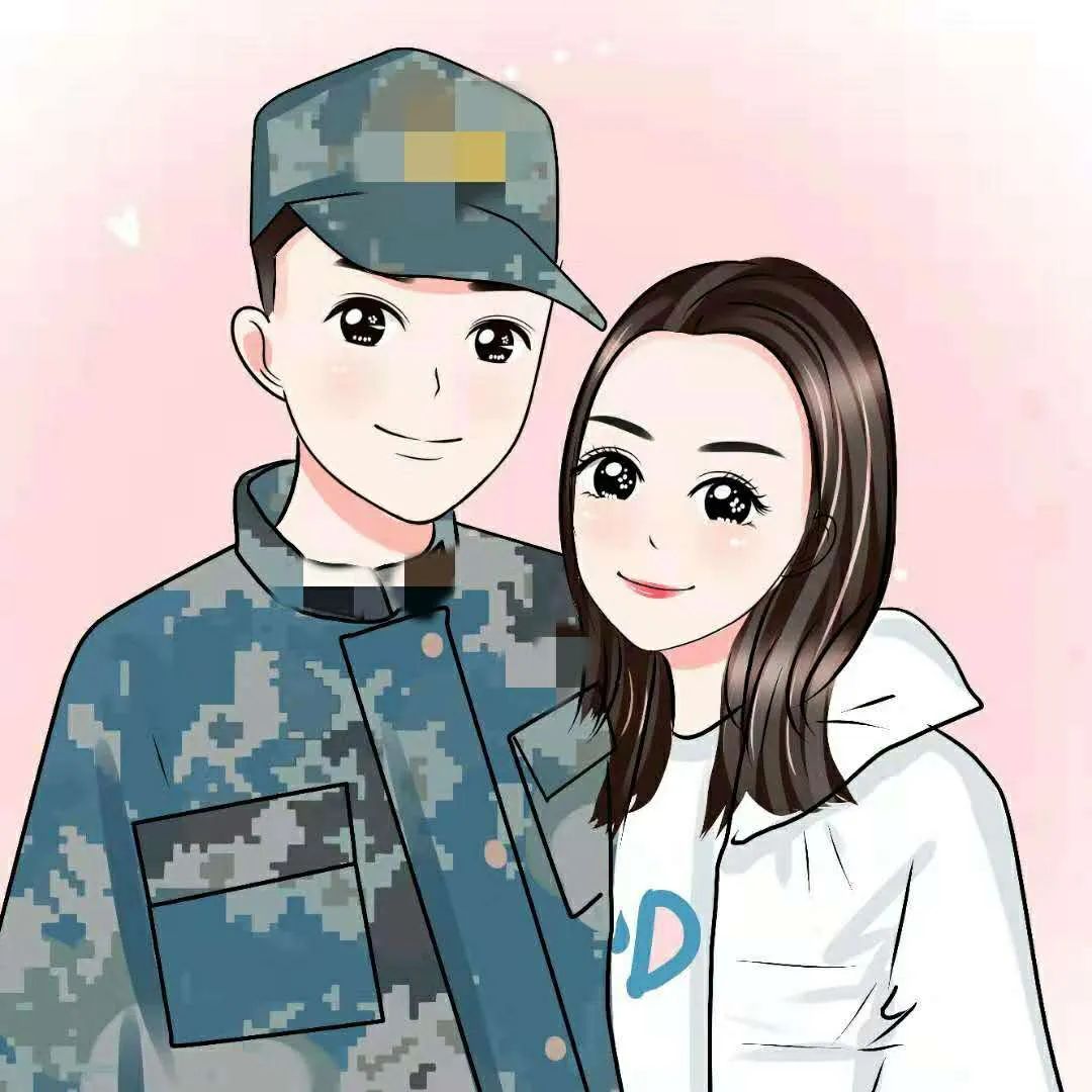 军人卡通头像情侣图片