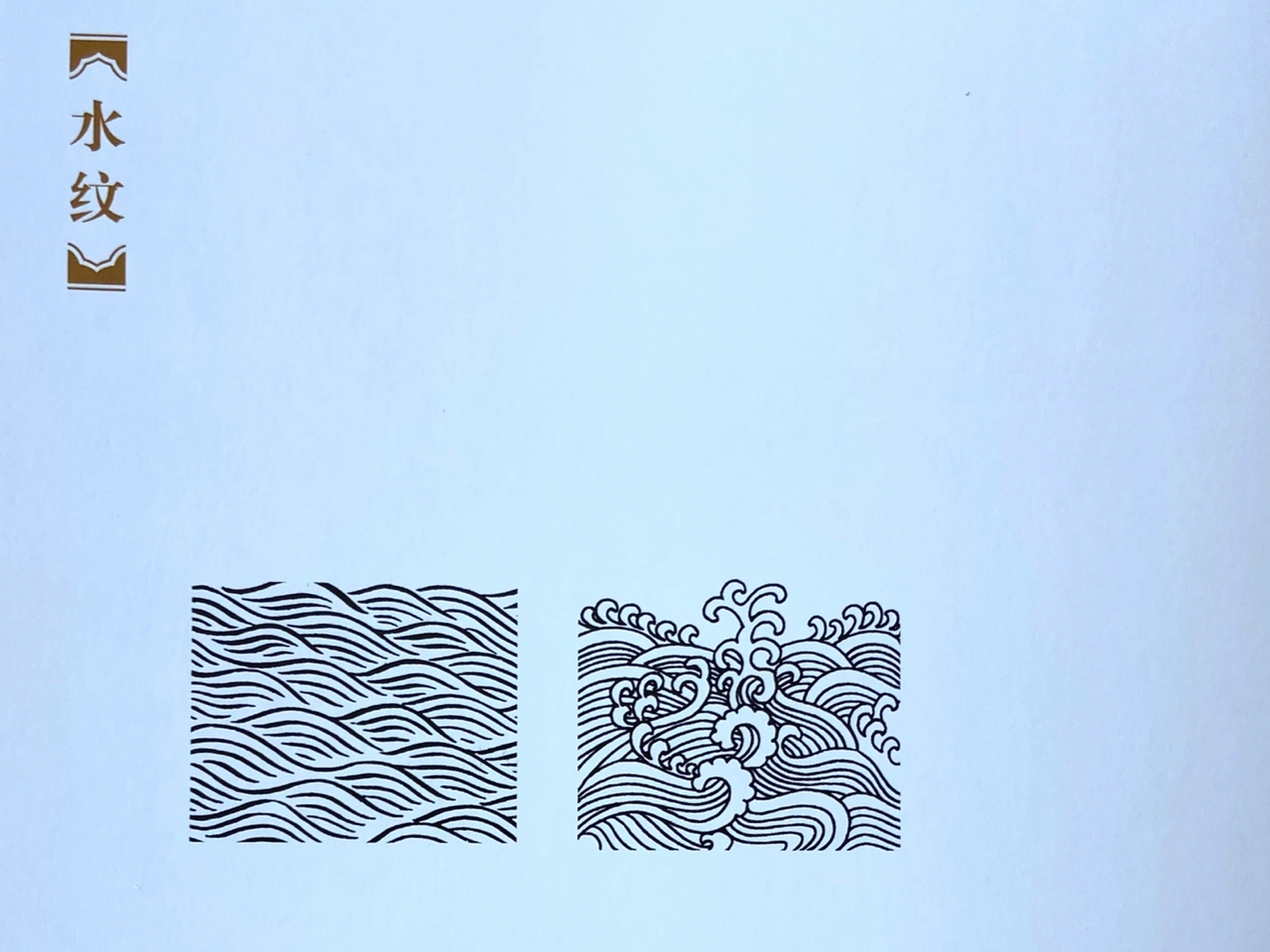 中国传统纹样|水纹  水纹是刻画水的形态的纹样 水是生命之源人们既