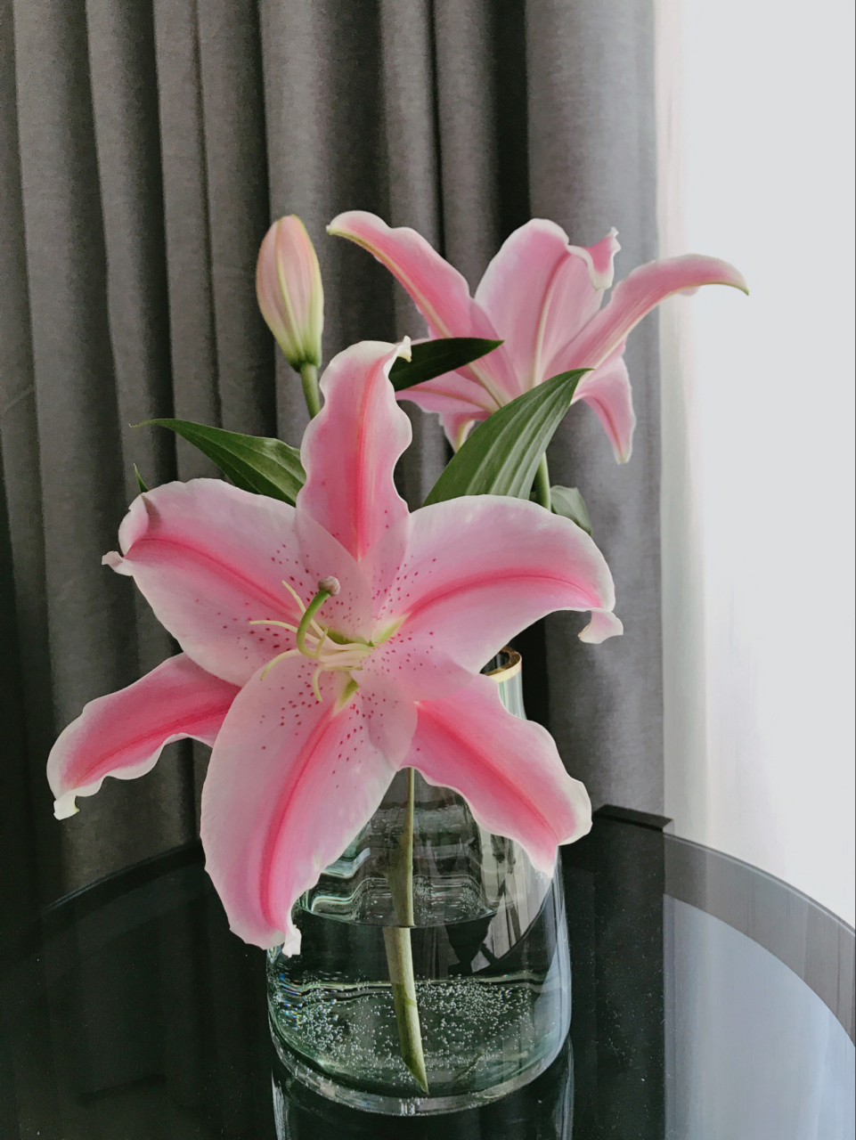 家庭插花 - 百合 花材: 多头百合一支 tips: 百合开花后记得把花蕊