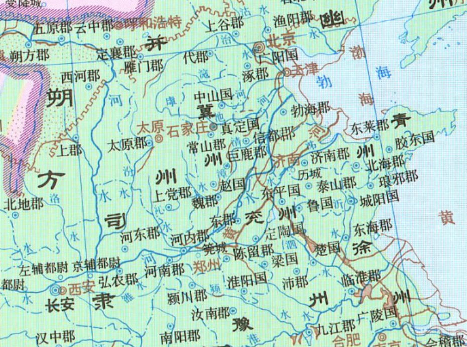 黄河中下游的豫州,冀州,兖州,青州,徐州里封国众多