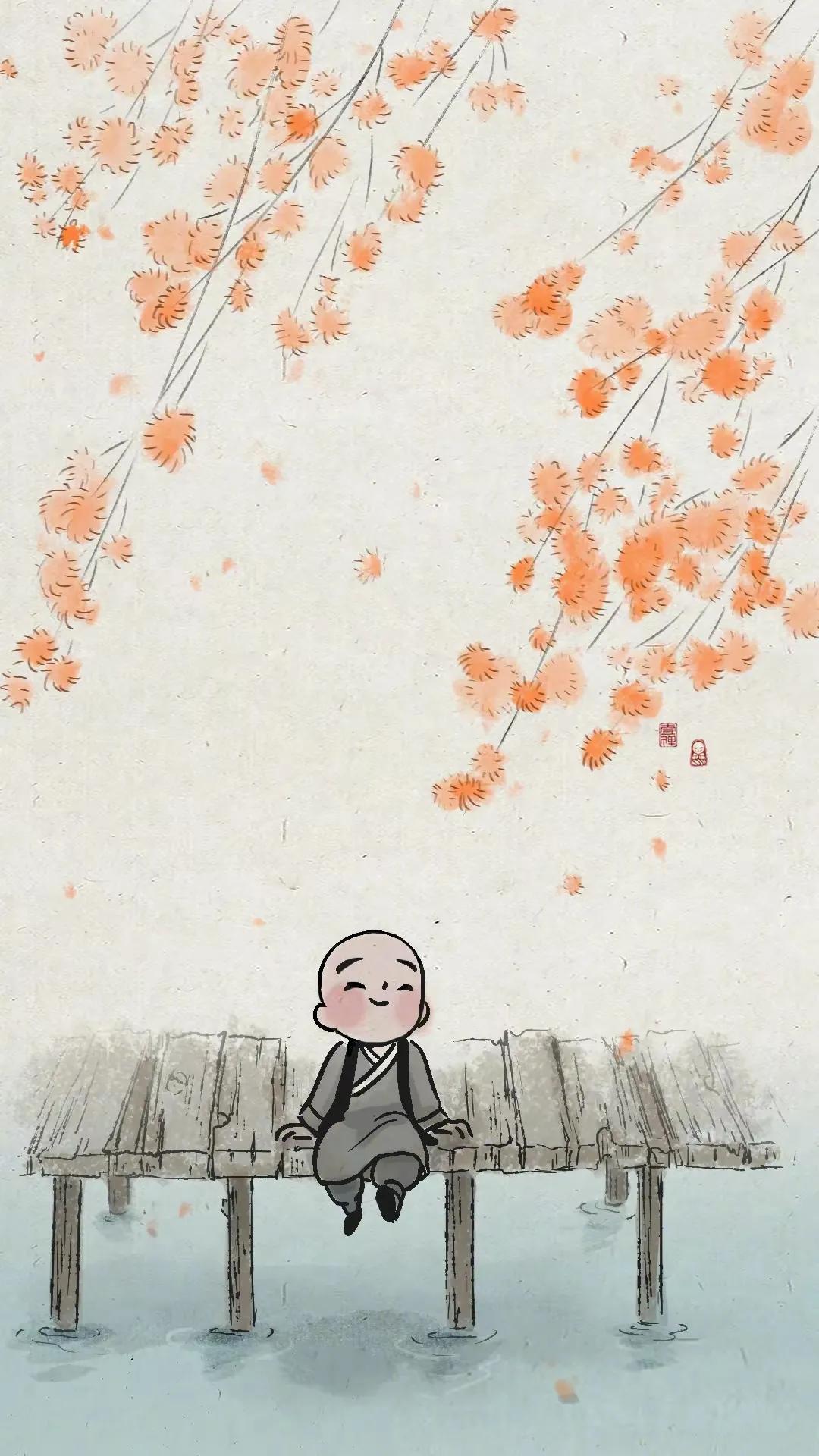 一禅小和尚壁纸,与自己促膝长谈,与孤独握手言欢