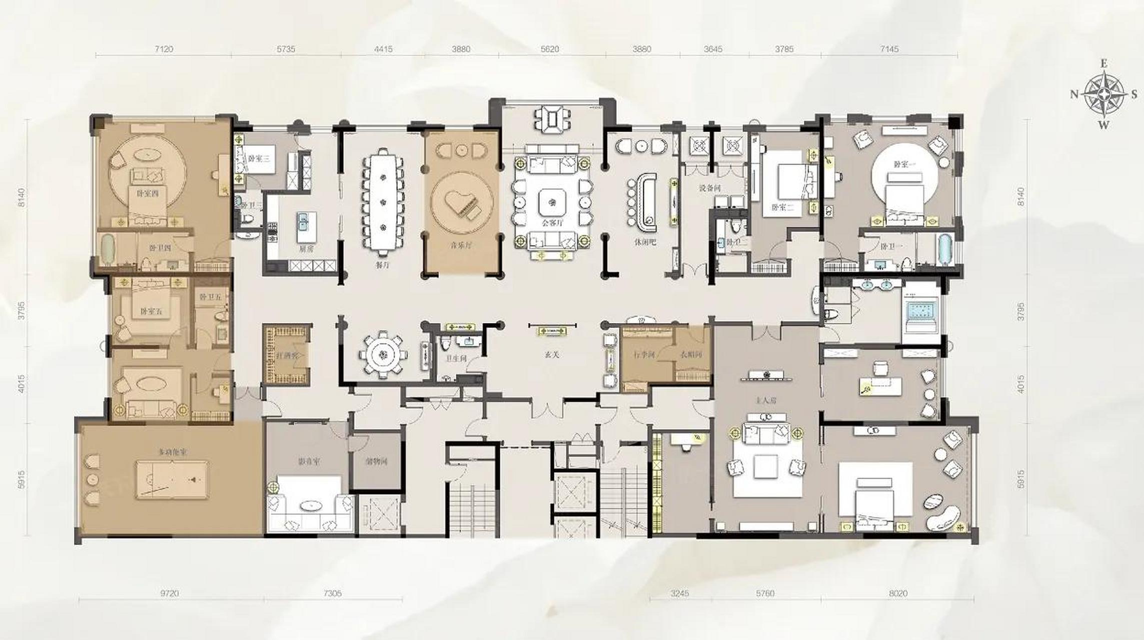 1000平米大平层是什么体验?这个户型了解一下!