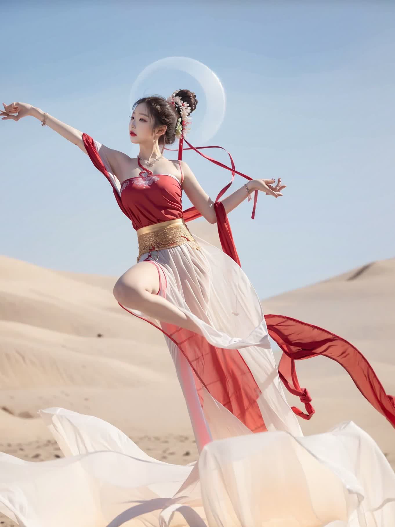 比真人版更加精彩的ai绘画飞天美少女