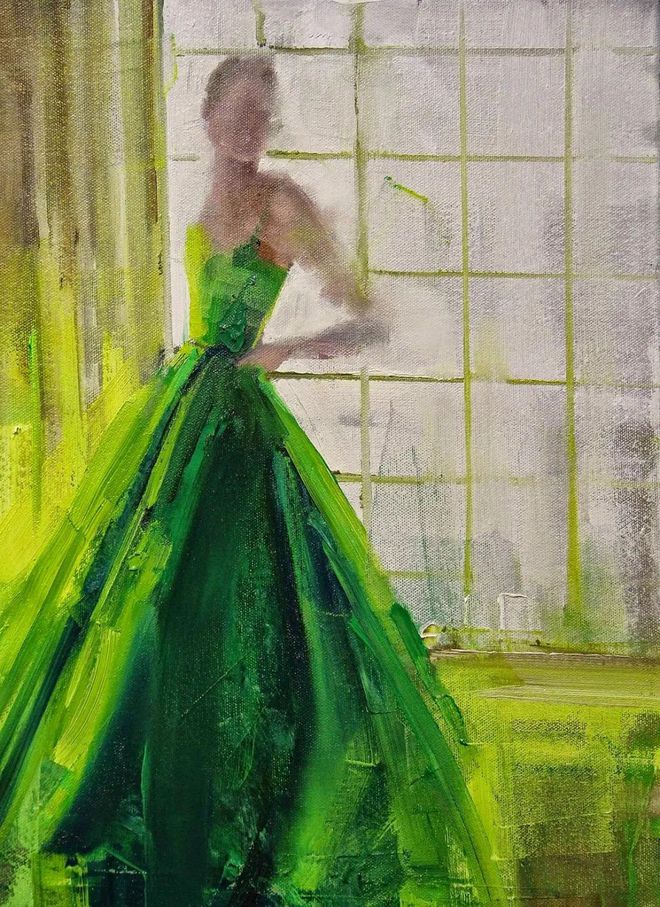 大色块朦胧性感的抽象人物油画︱法国具象画家范妮·努什卡·莫罗