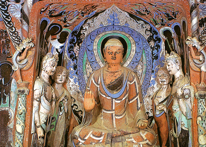 敦煌莫高窟327窟中宋代飞天伎乐人弹弦凤首箜篌有何寓意