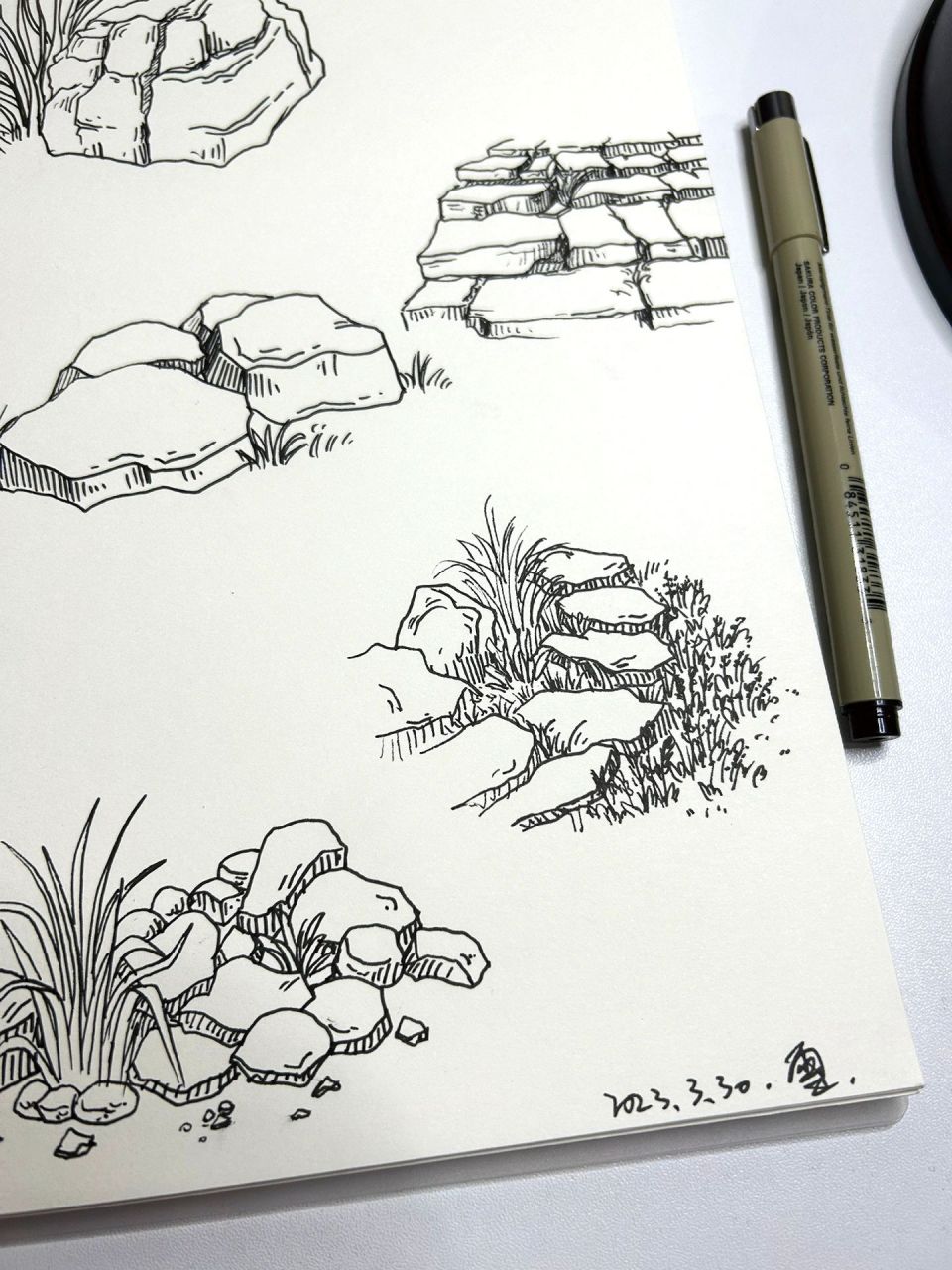 速写|石头的画法