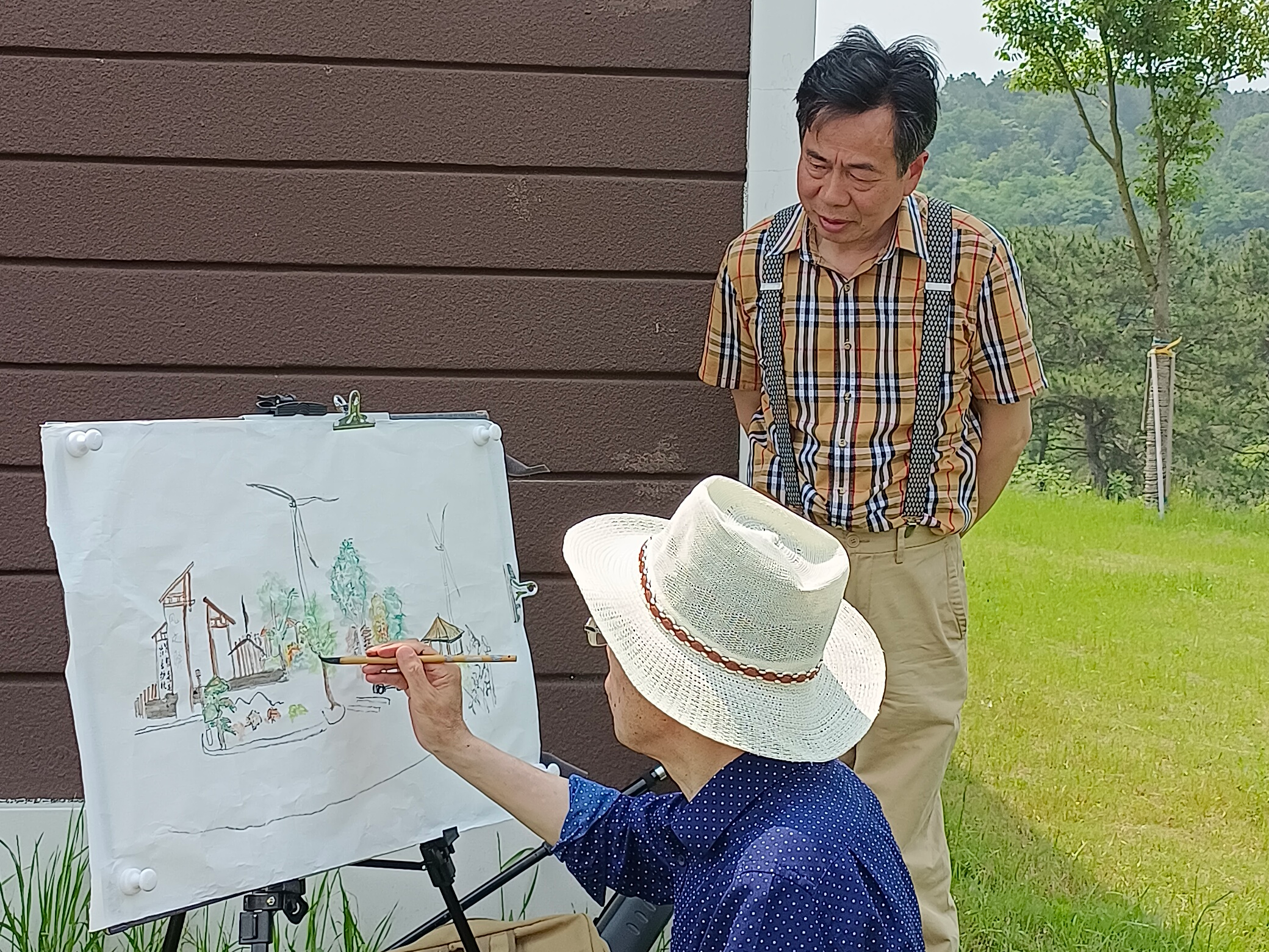 应城老年大学绘画班师生走进大自然 户外写生讴歌家乡美