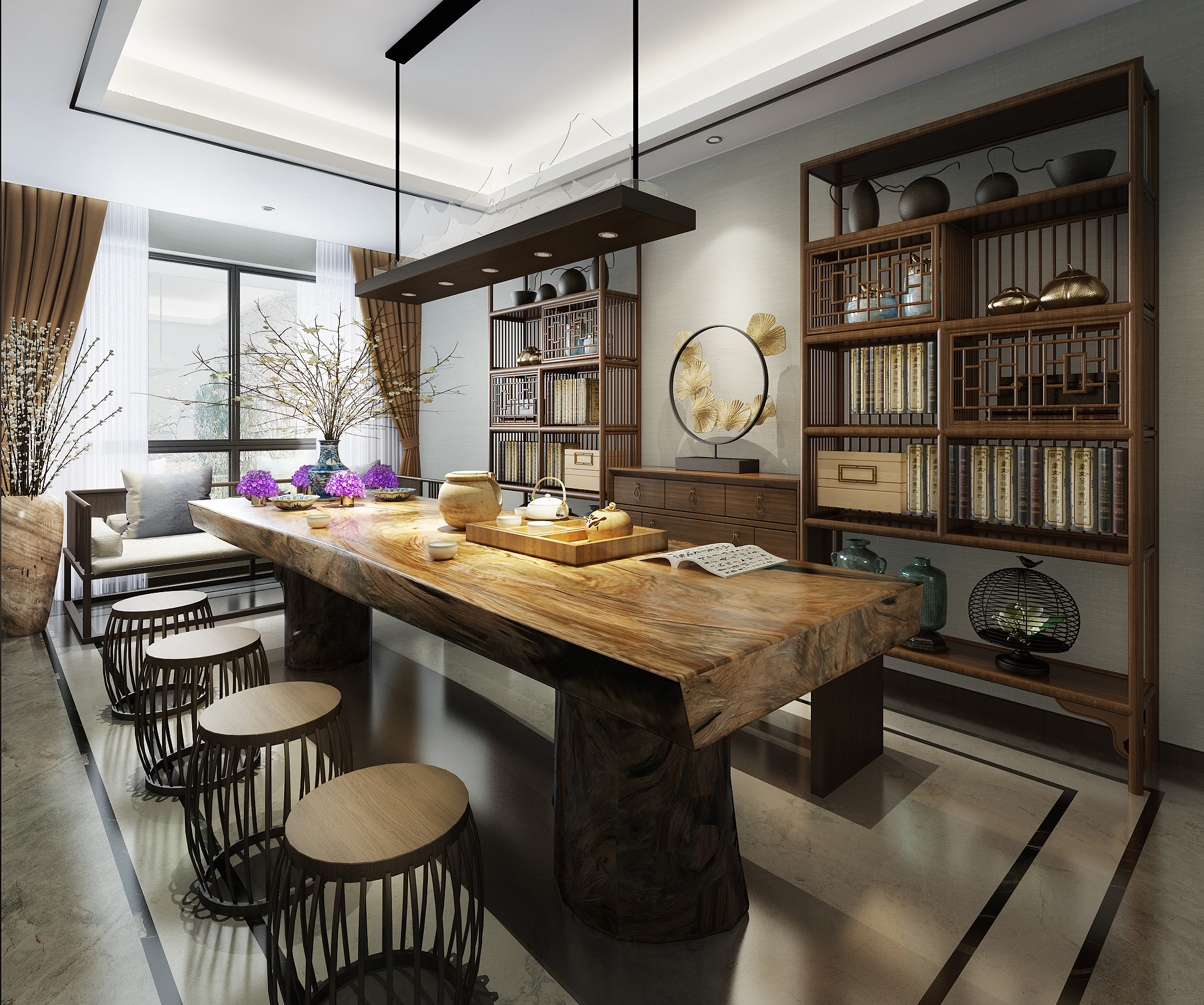 昆明海梗悦府126㎡新中式风格装修效果图