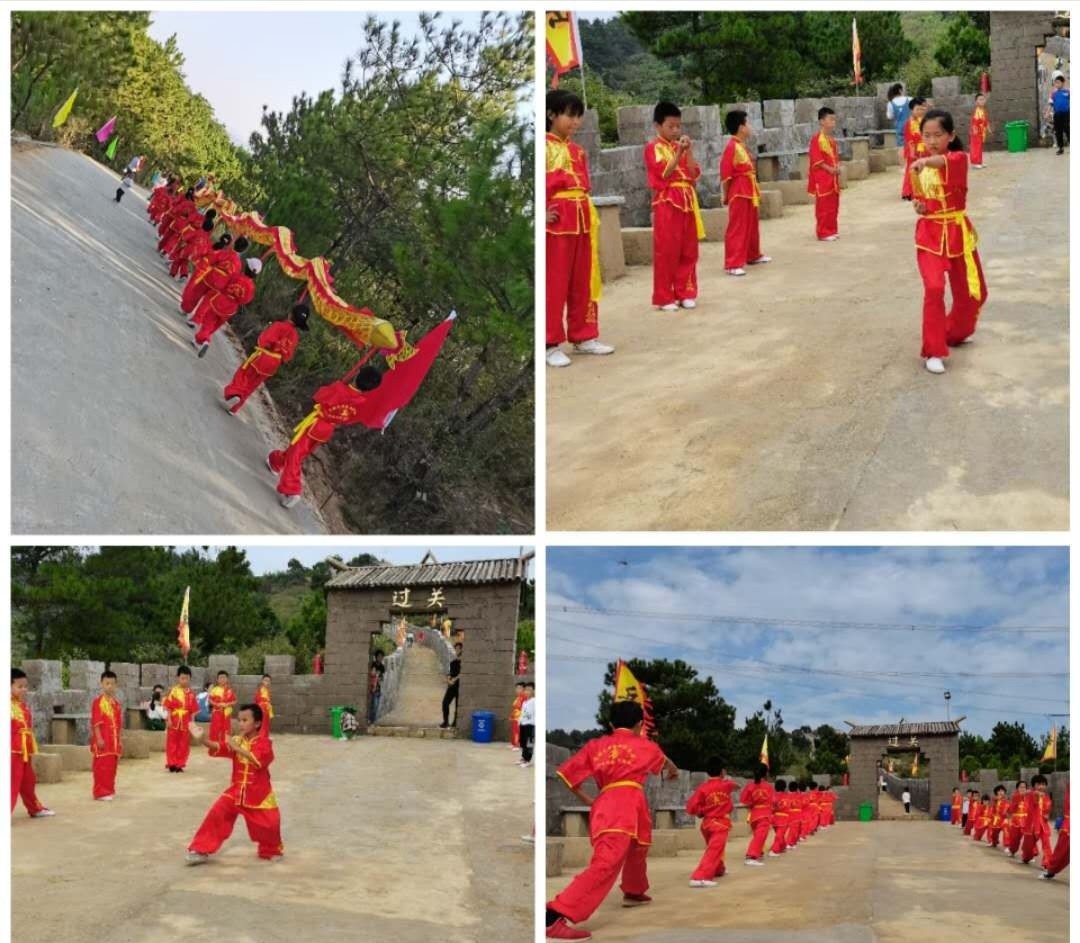 湖北黄梅养马岭:岳家拳武术操展演精彩亮相抗金城