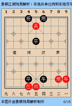 象棋江湖残局解析:车炮兵单仕例和车炮双卒