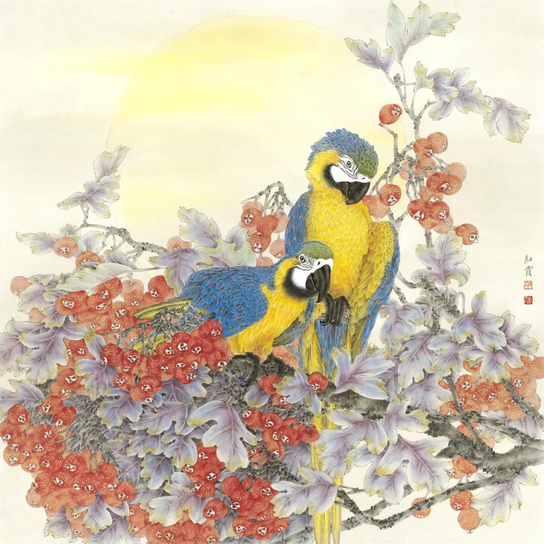 「津门网」繁花似锦——齐红霞工笔花鸟画艺术