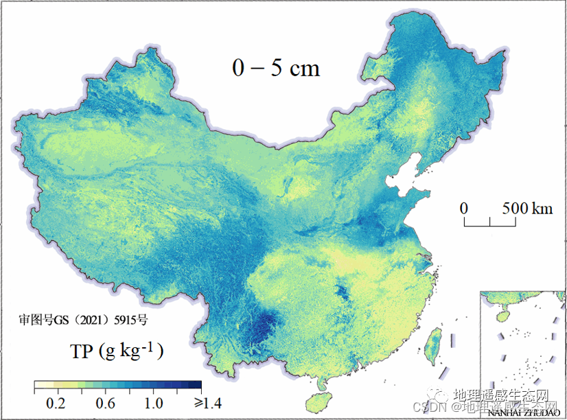 中国土壤全磷含量空间分布数据