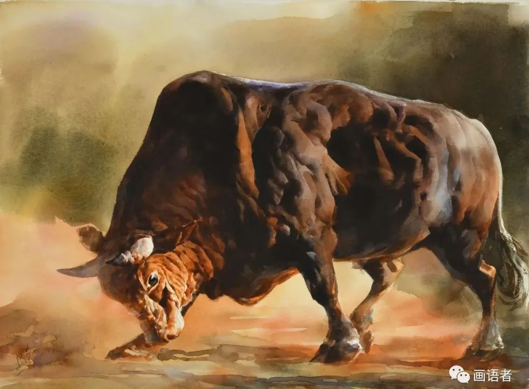胡晓幸先生水彩作品——犇