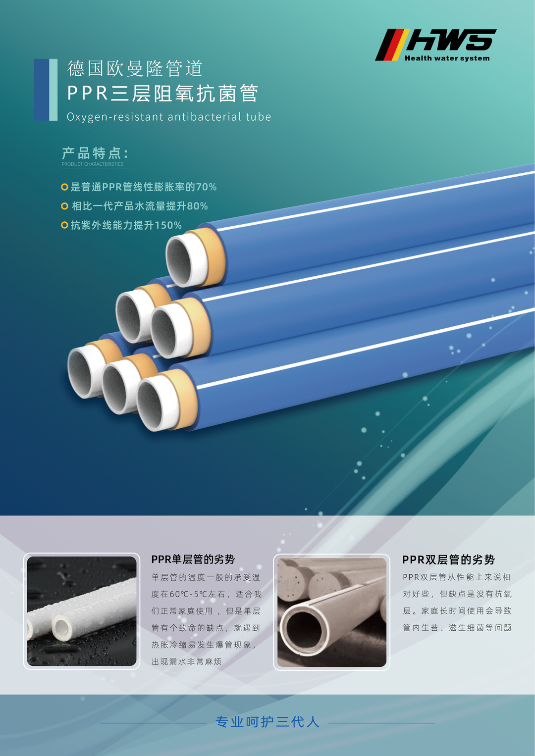 家装水管首选欧曼隆ppr三层阻氧抗菌管