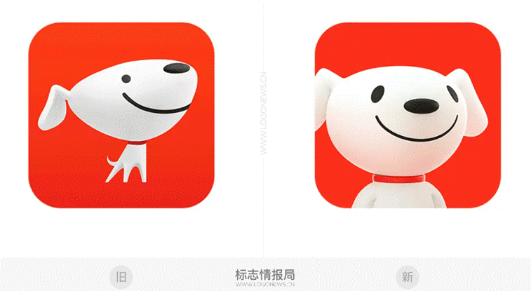 京东app的新版logo明显更活泼,更立体,也更胖了!