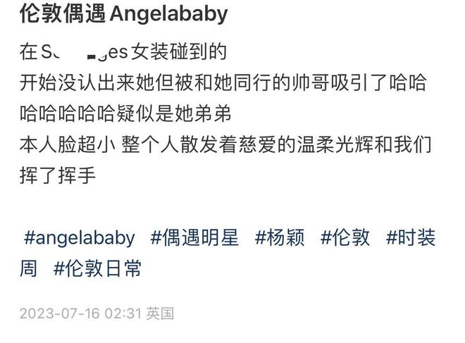 杨颖携子母亲游英国,小7岁亲弟杨帆同行备受瞩目