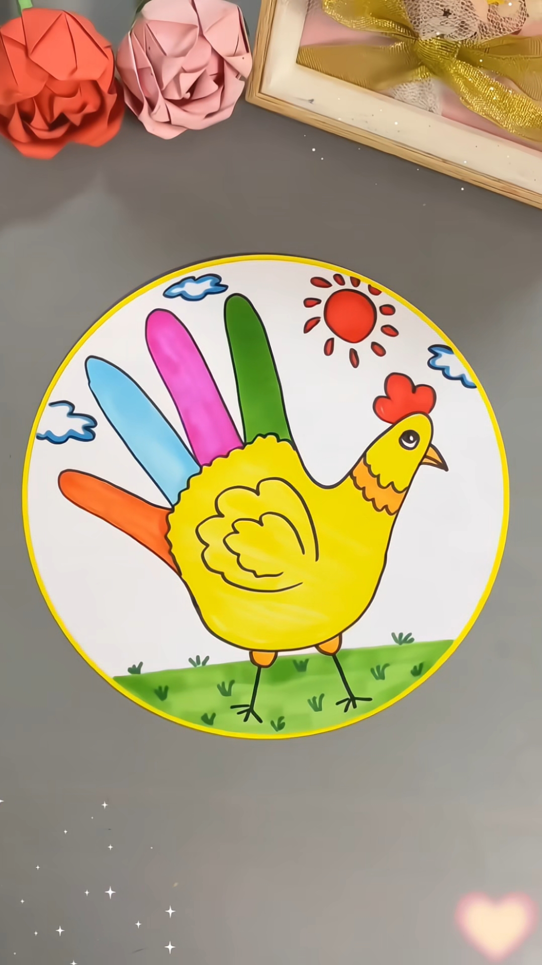 和孩子用手掌来画即简单又有趣的画