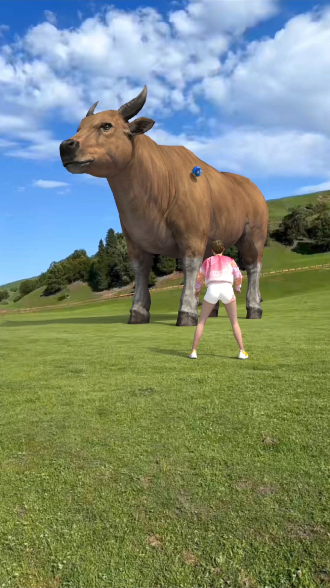 草原上发现一头黄牛石像