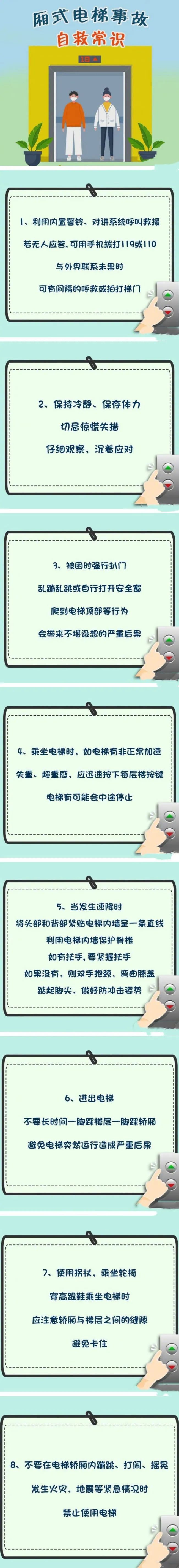 乘坐廂式電梯時,電梯突然壞了該怎麼辦?一組圖教你該怎麼自救