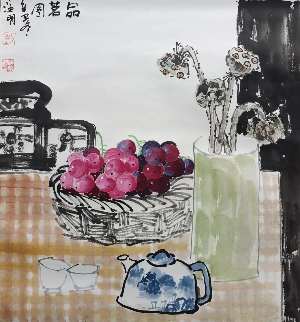 画家刘海明葡萄作品欣赏