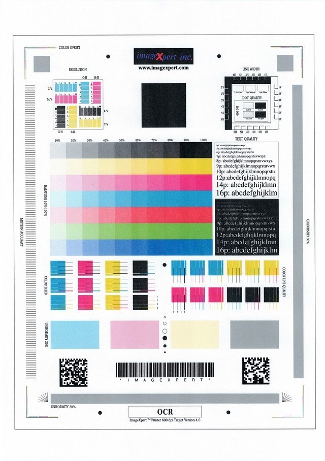 六色打印机测试页图片