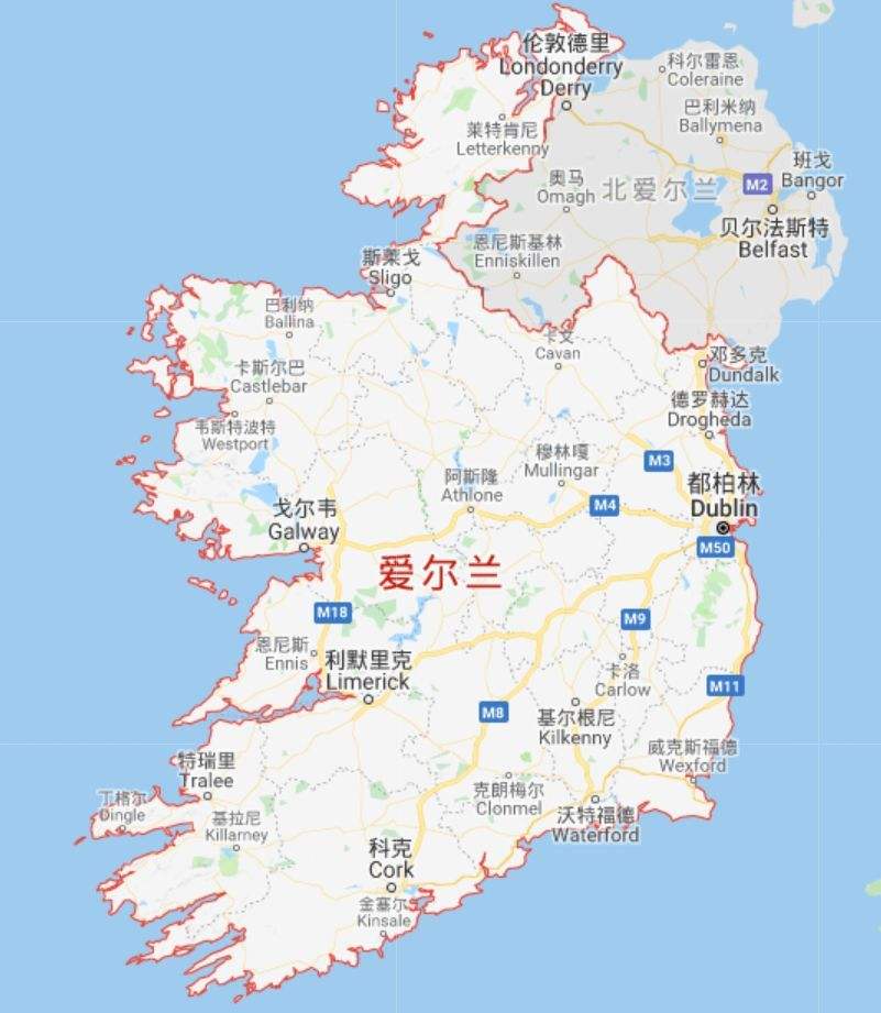 北爱尔兰首都地图图片