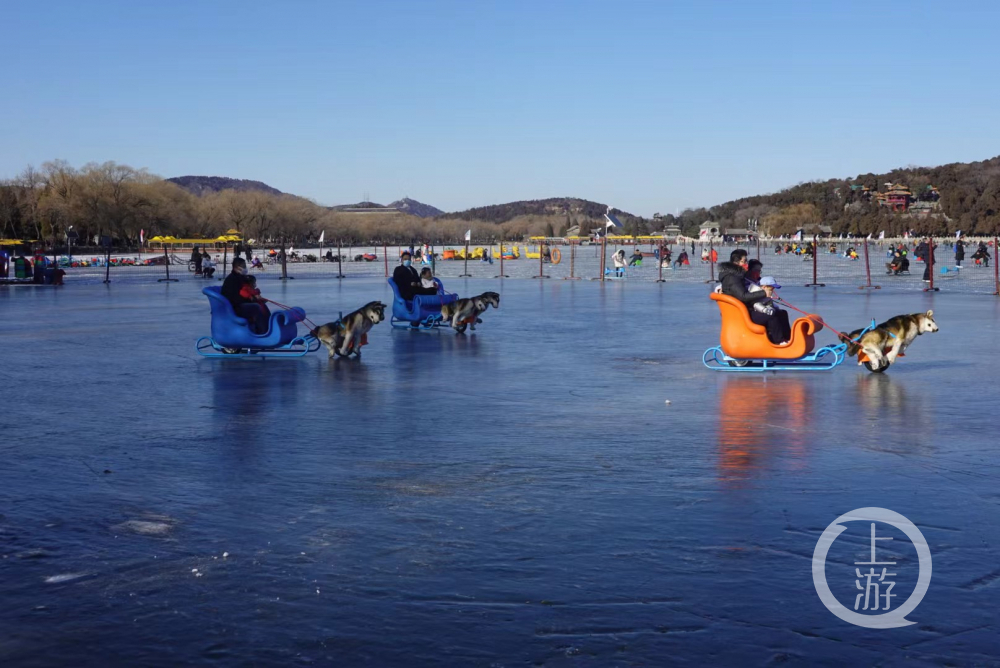 北京颐和园冬奥元素多冰场雪场排长队