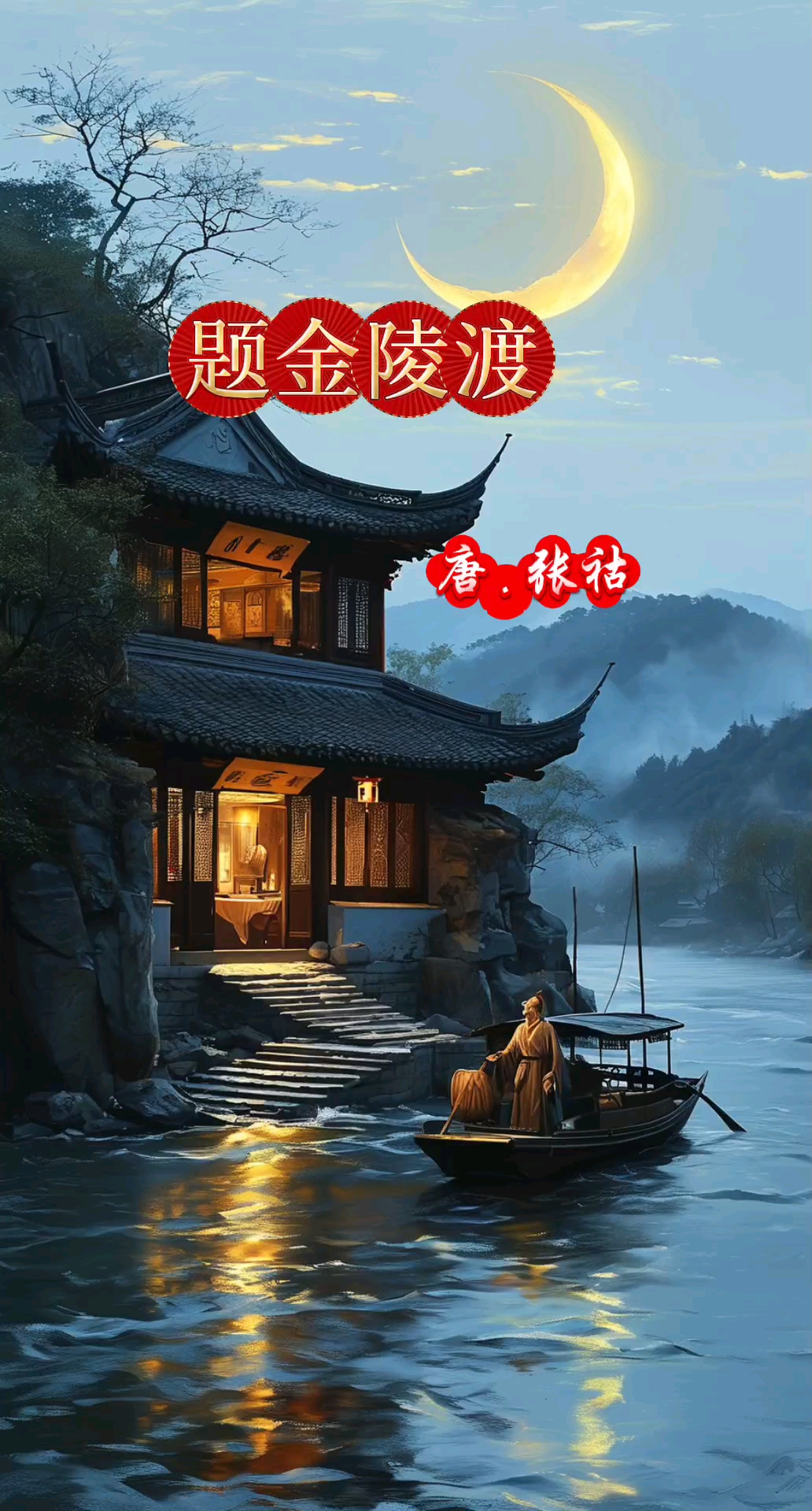 原创作品 唐.张祜《题金陵渡》
