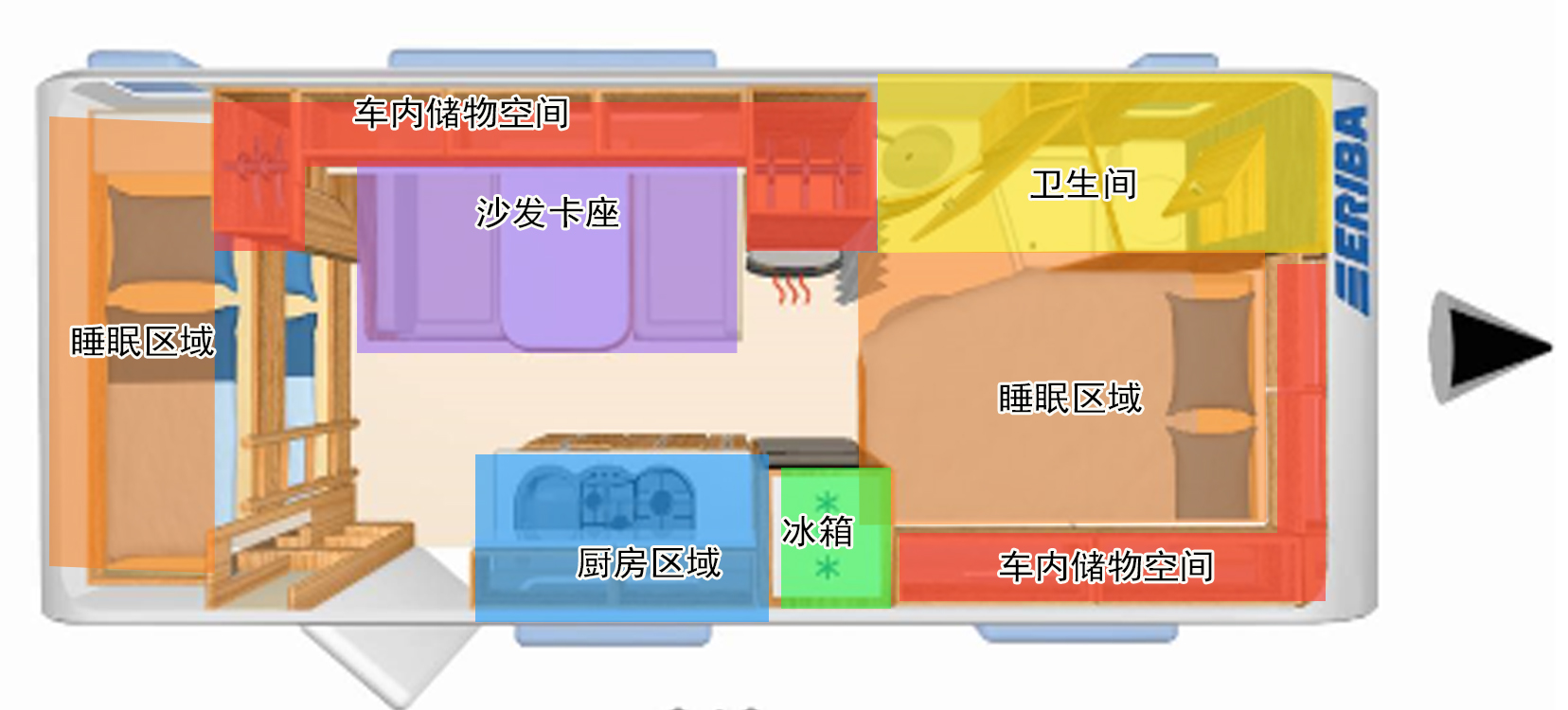 大量的平面图和室内设计展现为:床,厨房,休息区,浴室和存储空间的设计