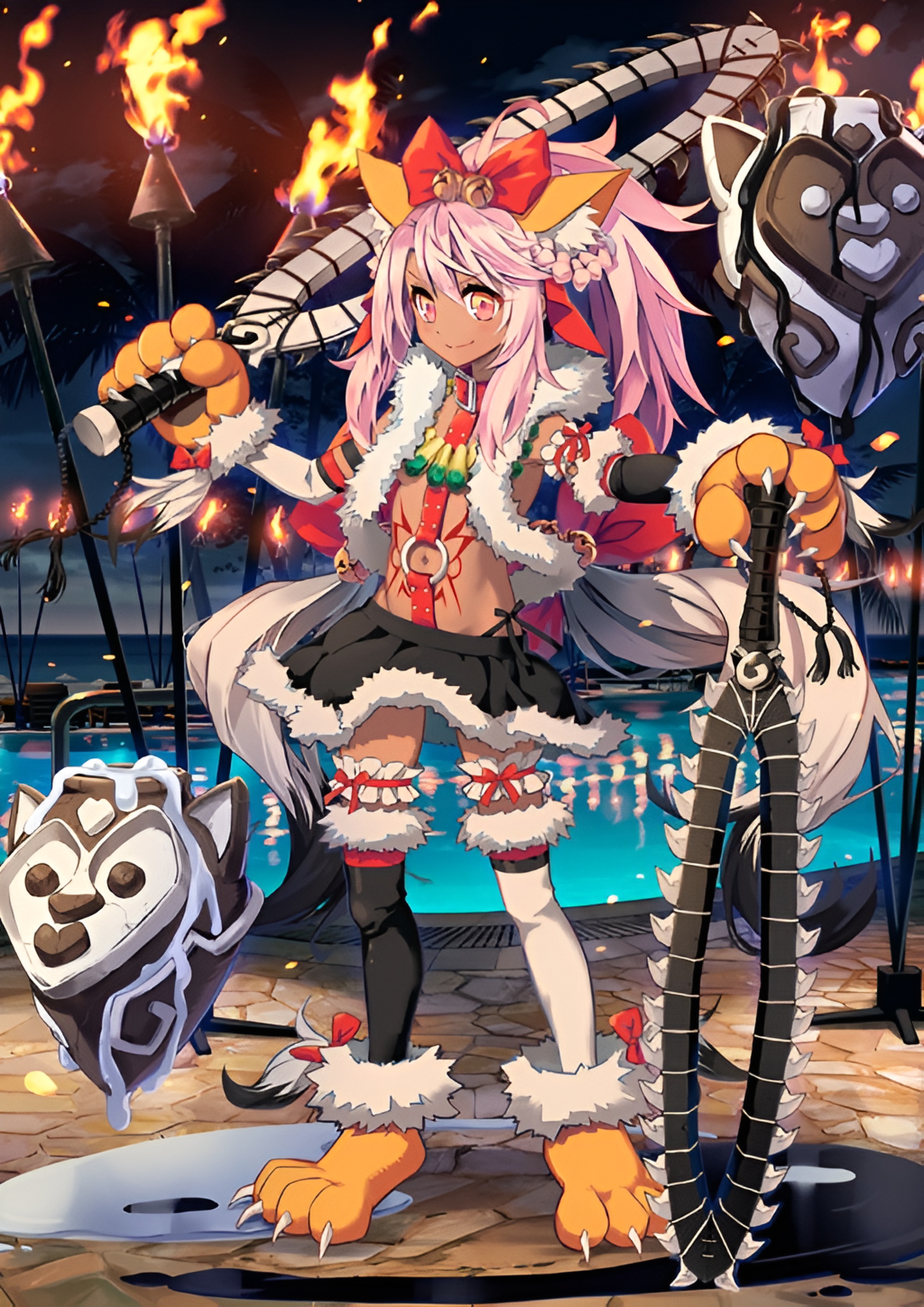 fgo泳装小黑技能宝具:迷你版鹤女士,插件型万物特攻绿卡单体