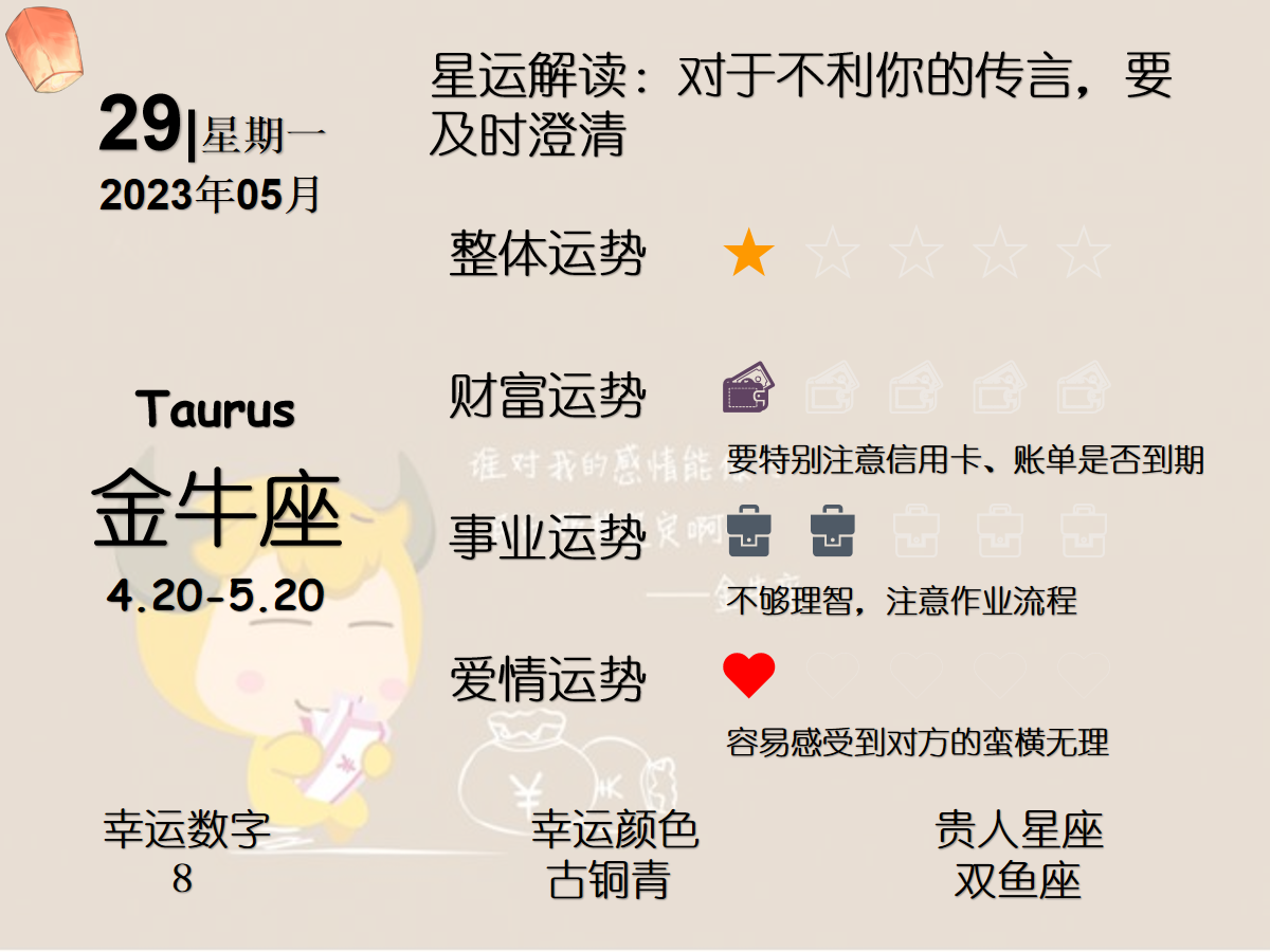 5月29日星座运势