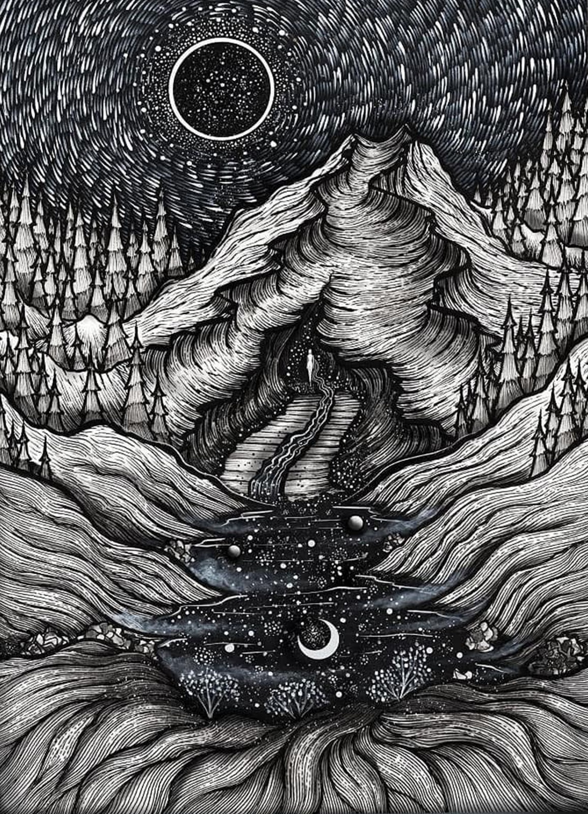 她创作了充满自然灵感的水墨画,并将自然艺术带入了画的灵魂