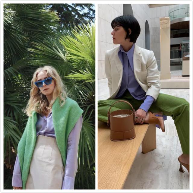 秋天少穿黑白灰,这2种颜色加在一起穿,叫:看着就很"精致"!