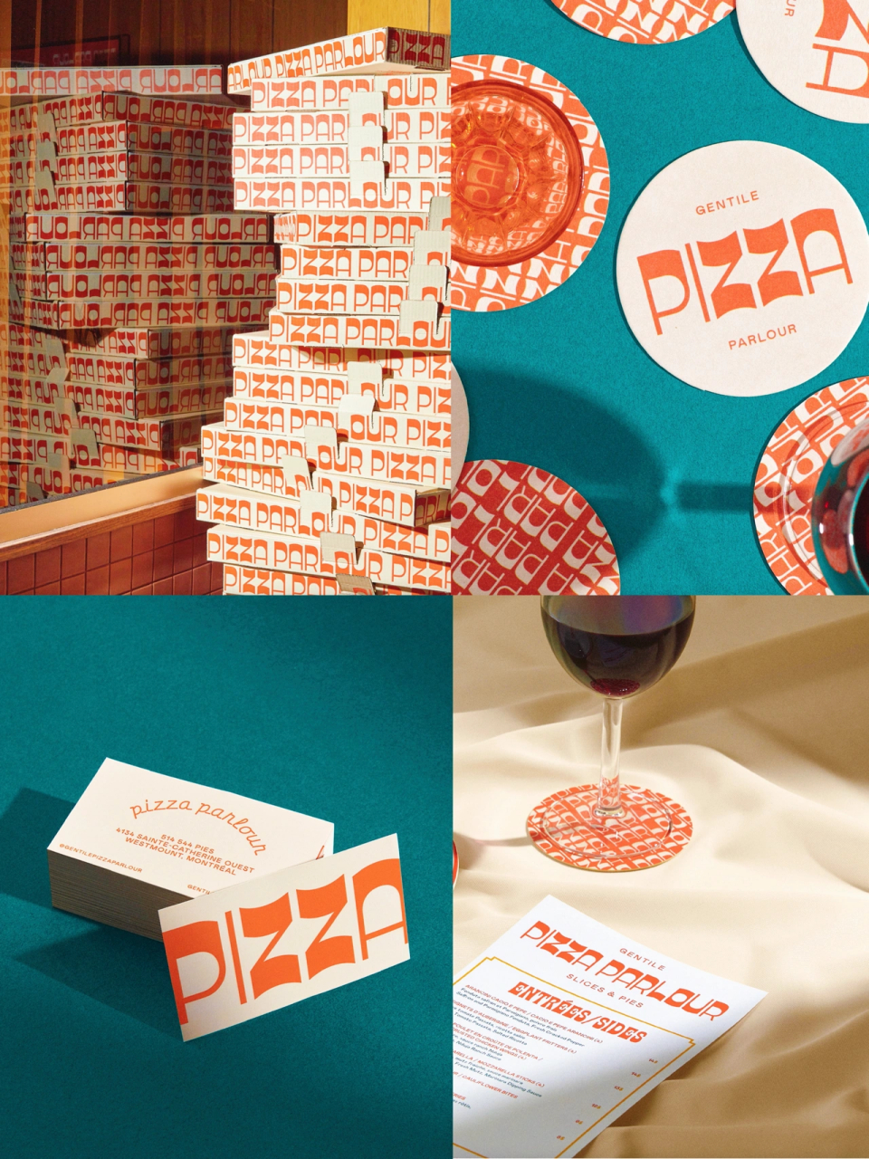 复古摩登的披萨品牌包装分享 经典复古的设计元素 文字简单又充满设计