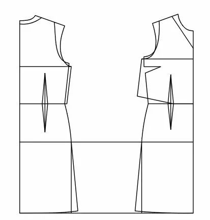 学习一款简约大方的时尚背心式连衣裙的纸样吧