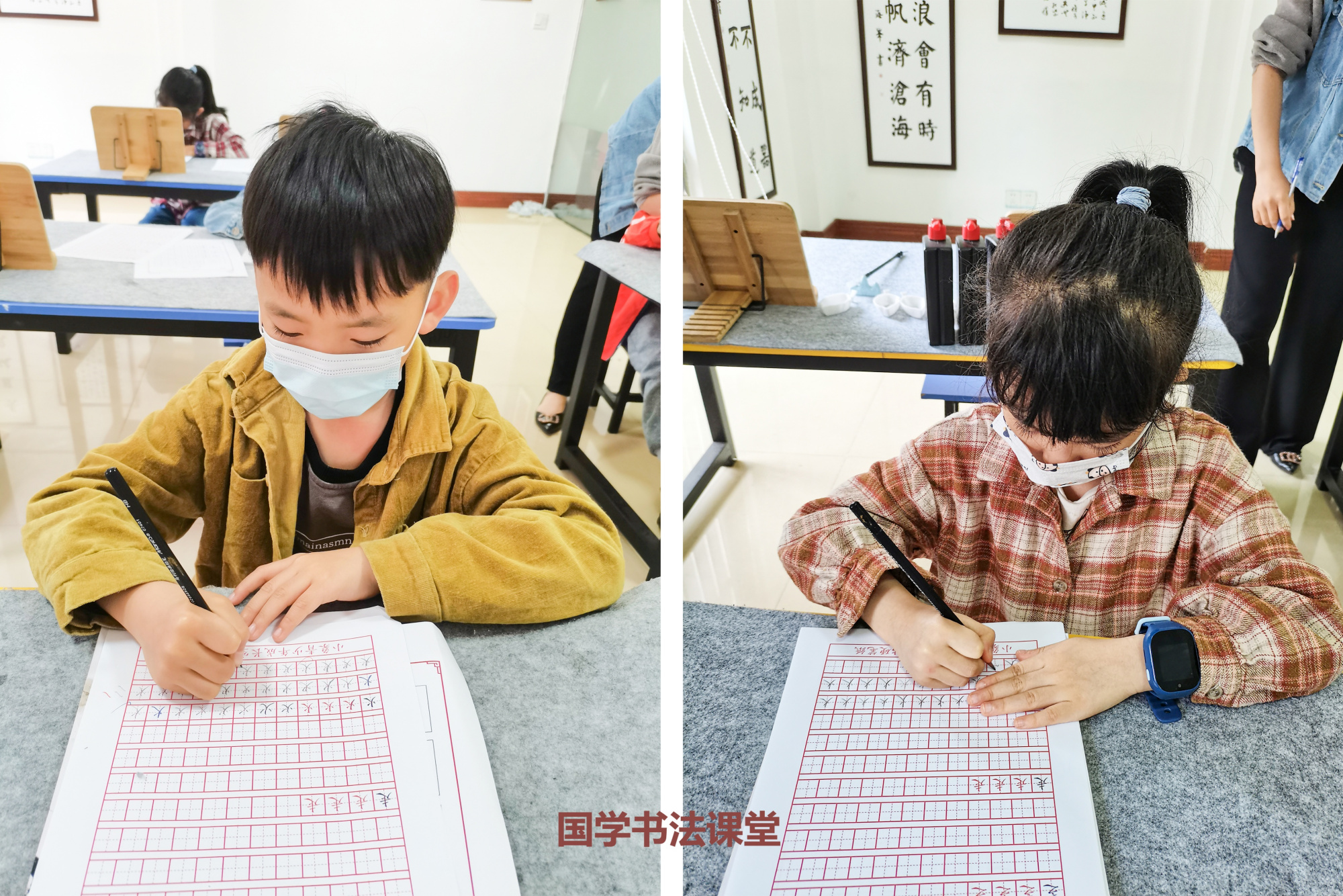 纠正小孩练字握笔,坐姿误区?「国学书法」来帮你