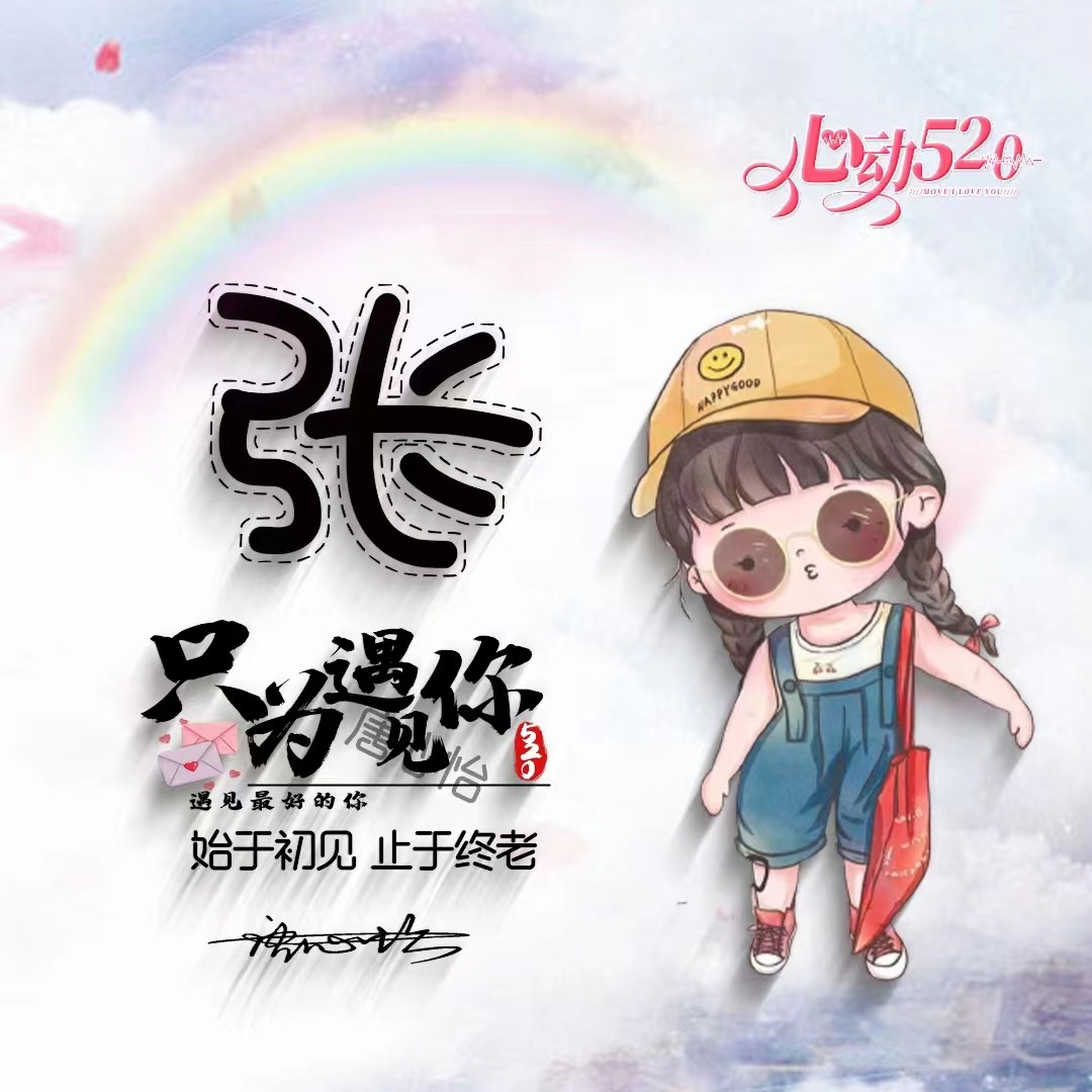 姓氏头像第21期,专属你的情侣卡通签名头像做好了,有你喜欢的吗